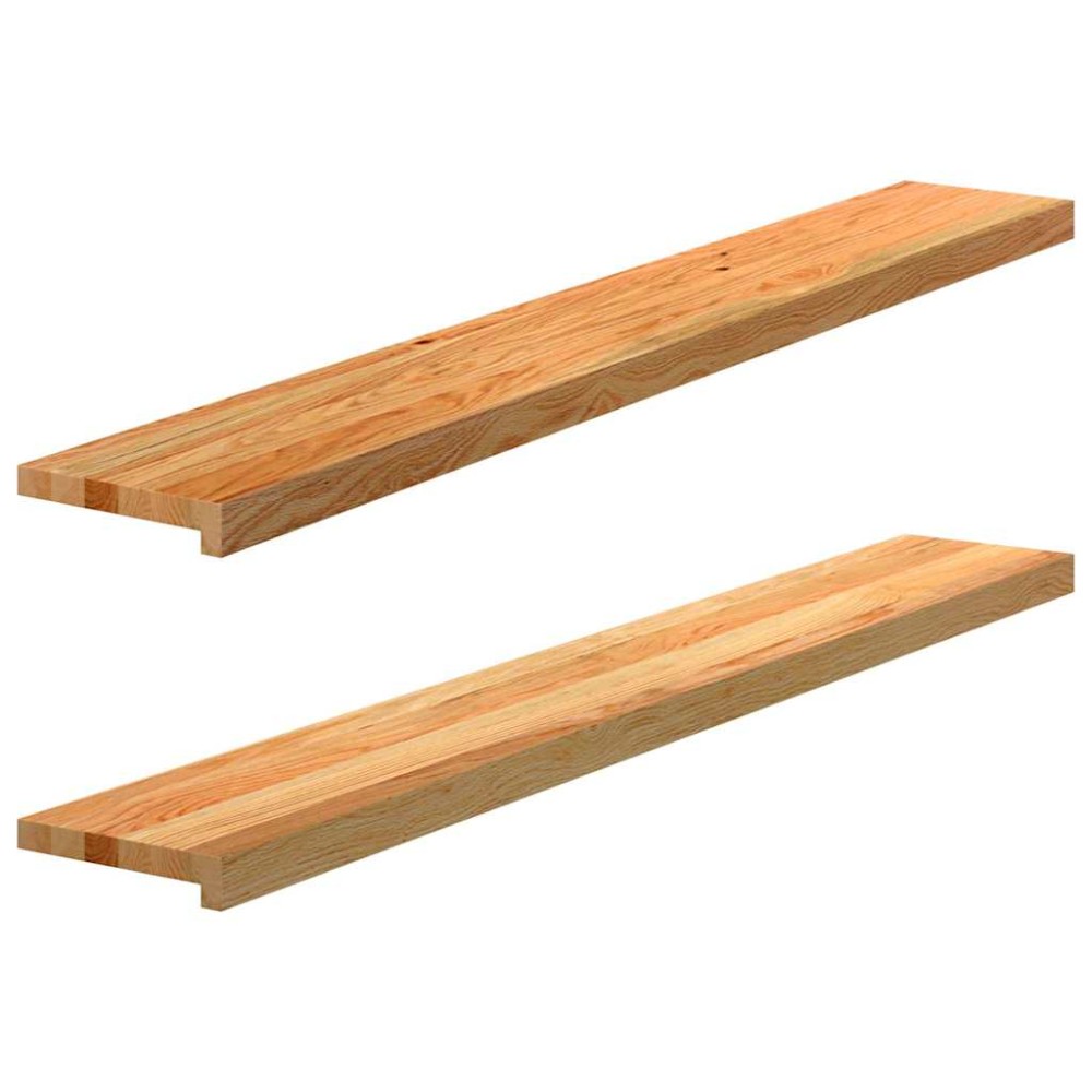 vidaXL Περβάζια παραθύρων 2 τεμ. Αν. Καφέ 140x20x2εκ. Μασίφ Ξύλο Δρυός
