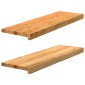vidaXL Περβάζια παραθύρων 2 τεμ. Αν. Καφέ 80x25x2 εκ. Μασίφ Ξύλο Δρυός