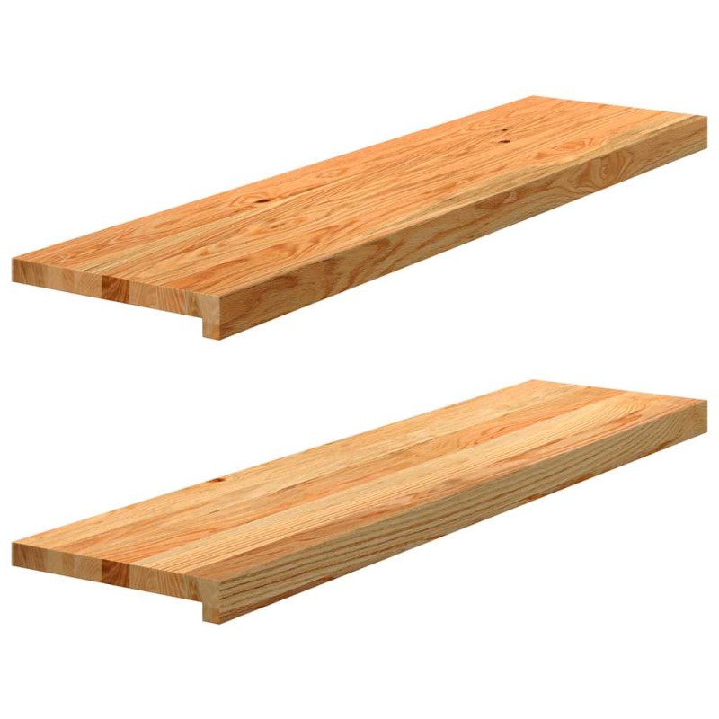 vidaXL Περβάζια παραθύρων 2 τεμ. Αν. Καφέ 100x30x2εκ. Μασίφ Ξύλο Δρυός