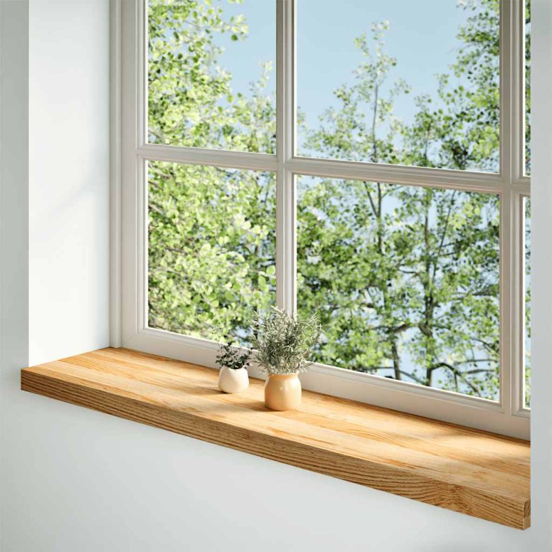 vidaXL Περβάζια παραθύρων 2 τεμ. Αν. Καφέ 110x30x2εκ. Μασίφ Ξύλο Δρυός