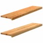 vidaXL Περβάζια παραθύρων 2 τεμ. Αν. Καφέ 110x30x2εκ. Μασίφ Ξύλο Δρυός
