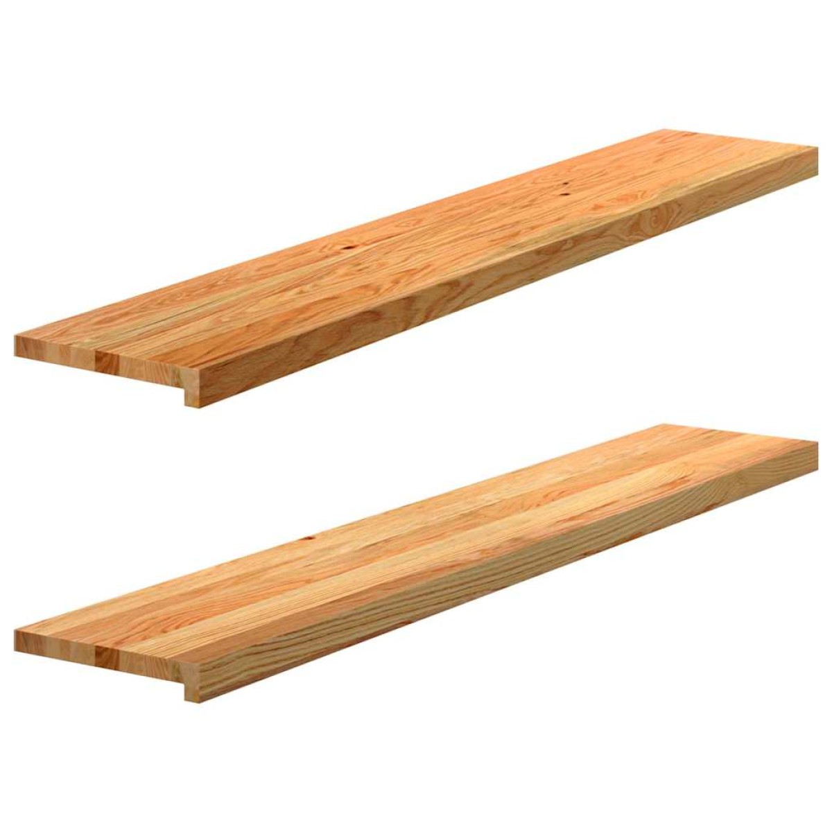 vidaXL Περβάζια παραθύρων 2 τεμ. Αν. Καφέ 140x30x2εκ. Μασίφ Ξύλο Δρυός