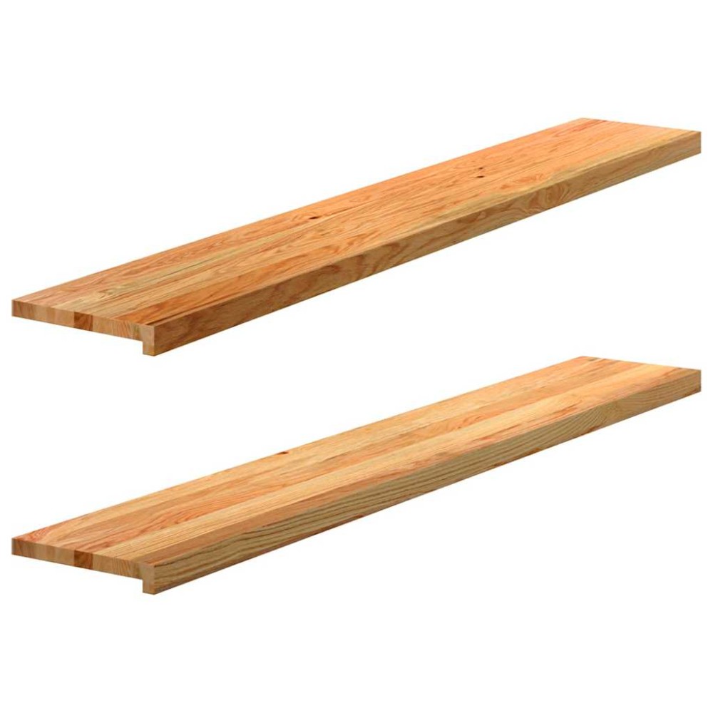vidaXL Περβάζια παραθύρων 2 τεμ. Αν. Καφέ 160x30x2εκ. Μασίφ Ξύλο Δρυός