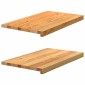 vidaXL Περβάζια παραθύρων 2 τεμ. Αν. Καφέ 70x40x2 εκ. Μασίφ Ξύλο Δρυός