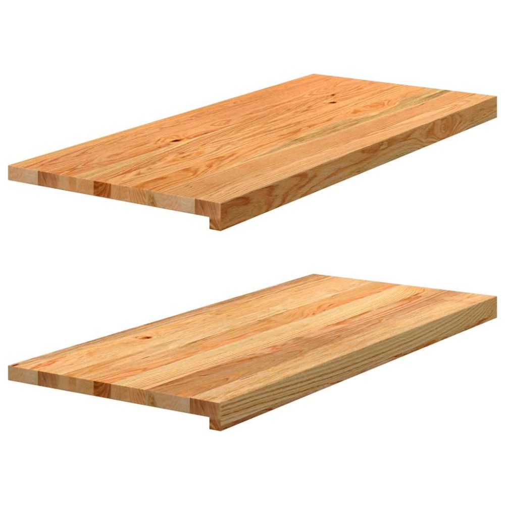 vidaXL Περβάζια παραθύρων 2 τεμ. Αν. Καφέ 90x40x2 εκ. Μασίφ Ξύλο Δρυός