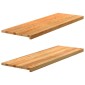 vidaXL Περβάζια παραθύρων 2 τεμ. Αν. Καφέ 120x40x2εκ. Μασίφ Ξύλο Δρυός