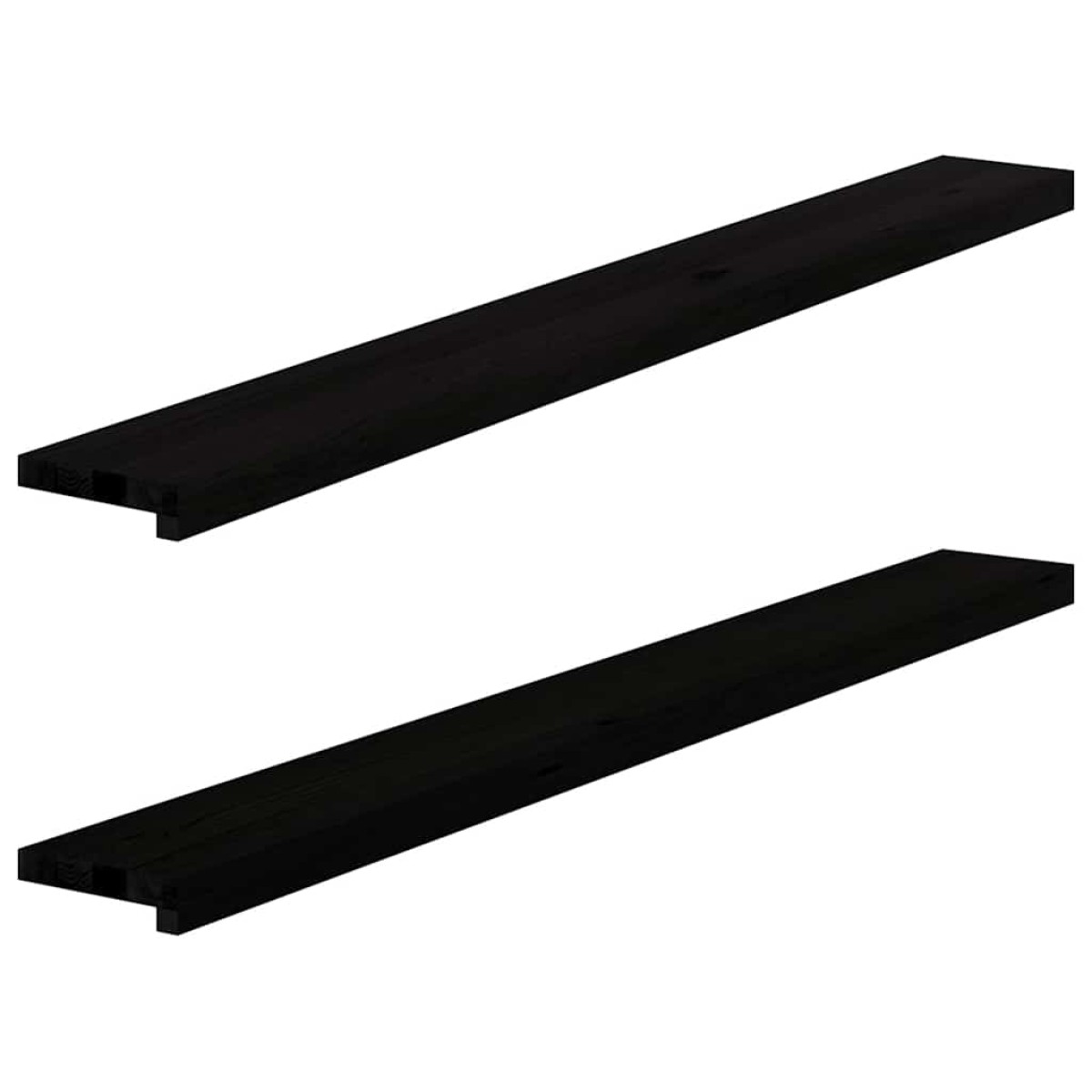 vidaXL Περβάζια παραθύρων 2 τεμ. Καφέ-Μαύρο 140x15x2εκ. Μασίφ Ξύλο Δρυός