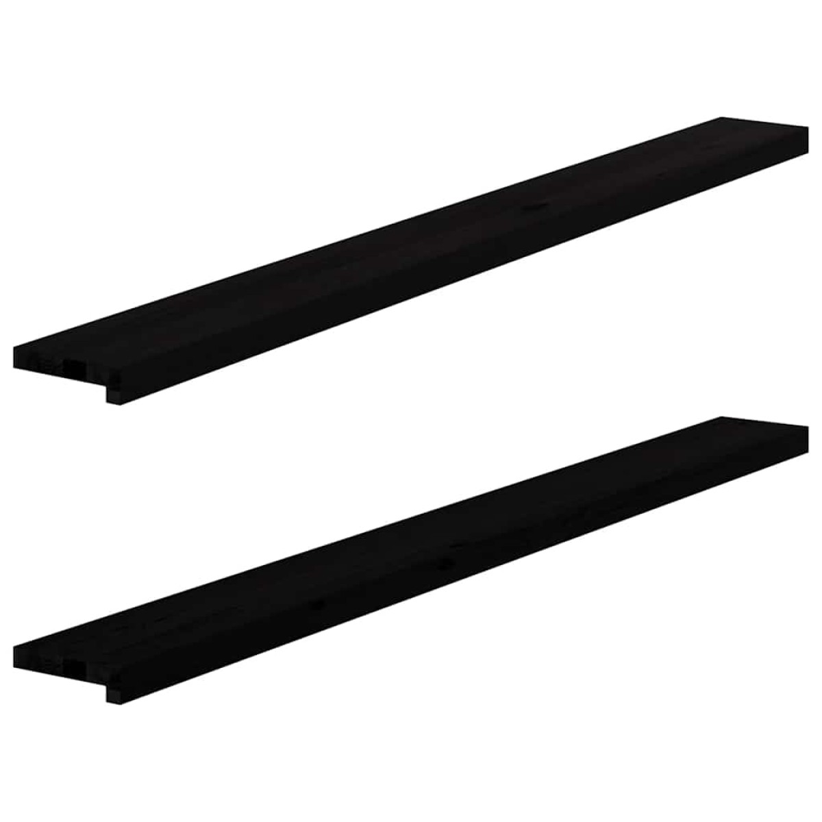 vidaXL Περβάζια παραθύρων 2 τεμ. Καφέ-Μαύρο 160x15x2εκ. Μασίφ Ξύλο Δρυός