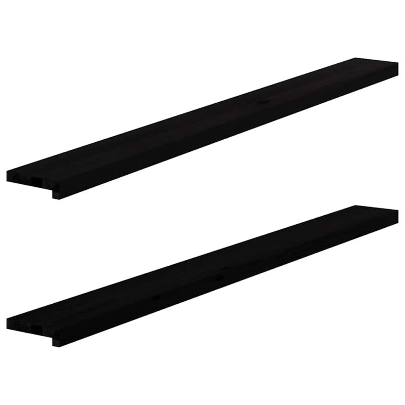 vidaXL Περβάζια παραθύρων 2 τεμ. Καφέ-Μαύρο 160x15x2εκ. Μασίφ Ξύλο Δρυός