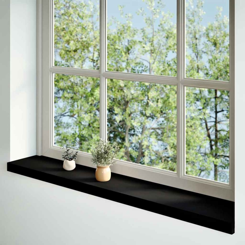 vidaXL Περβάζια παραθύρων 2 τεμ. Καφέ-Μαύρο 110x20x2εκ. Μασίφ Ξύλο Δρυός