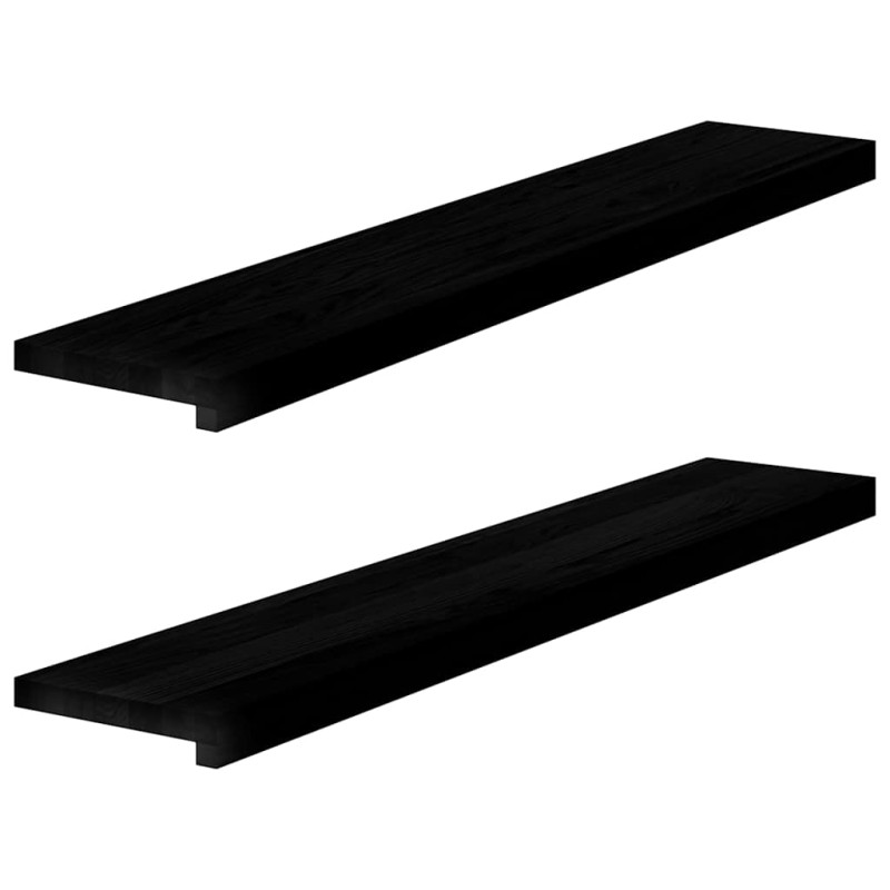 vidaXL Περβάζια παραθύρων 2 τεμ. Καφέ-Μαύρο 110x20x2εκ. Μασίφ Ξύλο Δρυός