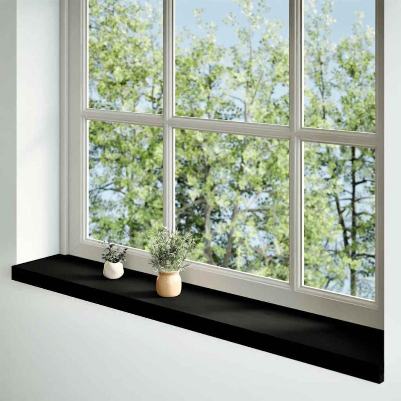 vidaXL Περβάζια παραθύρων 2 τεμ. Καφέ-Μαύρο 160x20x2εκ. Μασίφ Ξύλο Δρυός