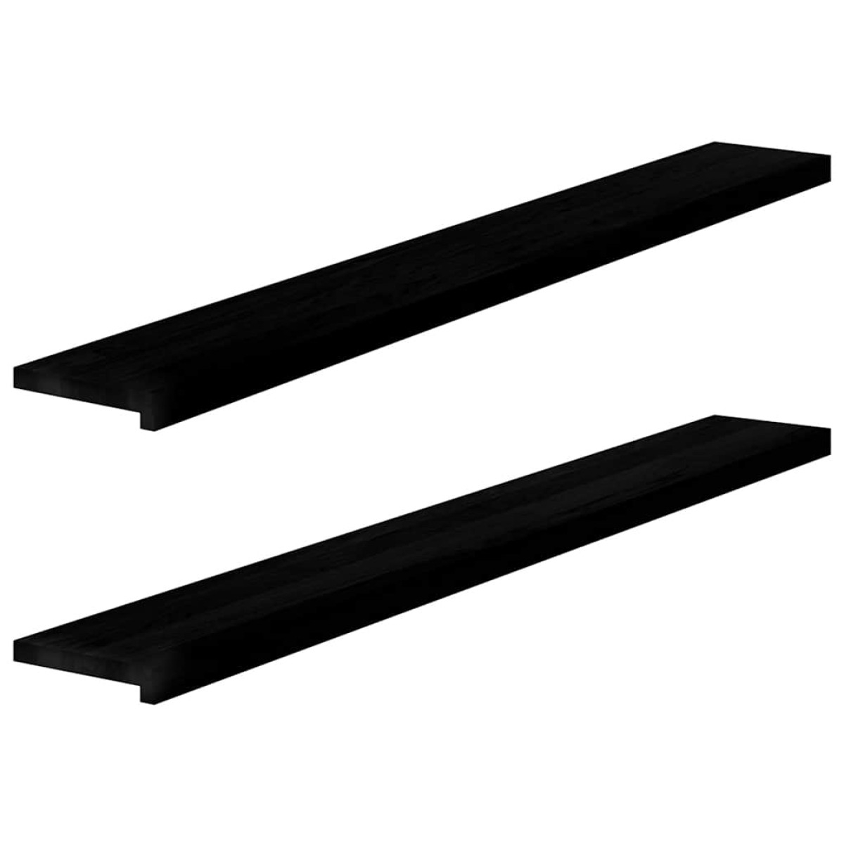 vidaXL Περβάζια παραθύρων 2 τεμ. Καφέ-Μαύρο 160x20x2εκ. Μασίφ Ξύλο Δρυός