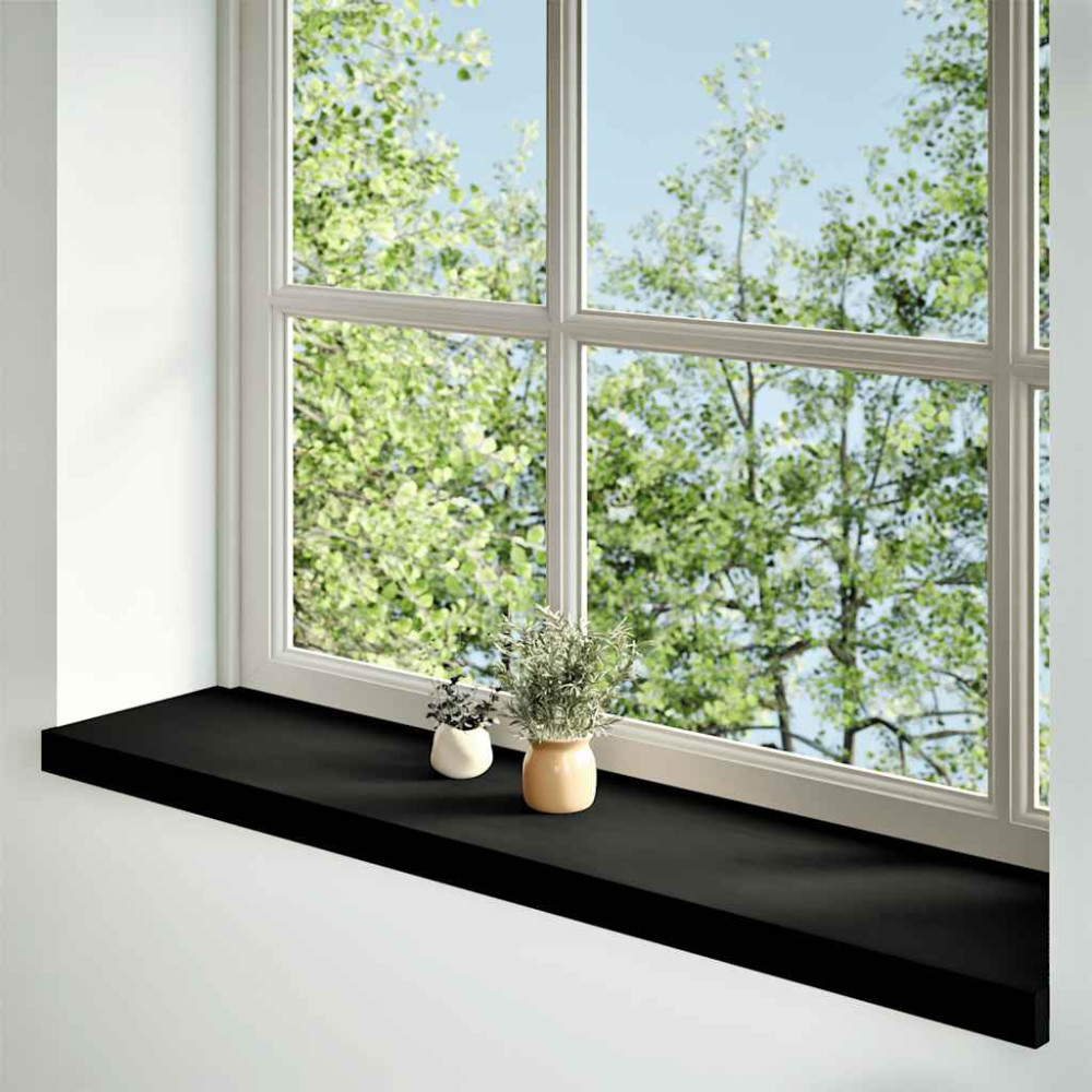 vidaXL Περβάζια παραθύρων 2 τεμ. Καφέ-Μαύρο 110x25x2εκ. Μασίφ Ξύλο Δρυός