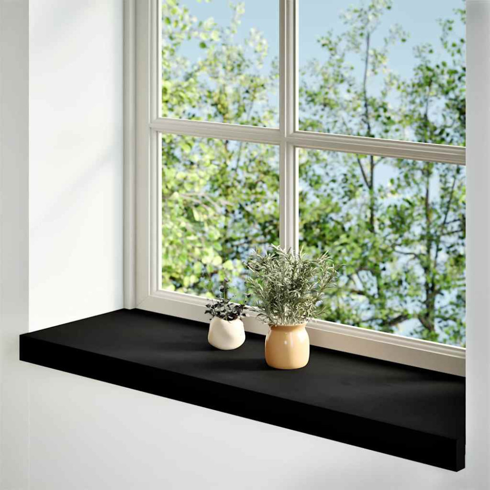 vidaXL Περβάζια παραθύρων 2 τεμ. Καφέ-Μαύρο 90x30x2 εκ. Μασίφ Ξύλο Δρυός