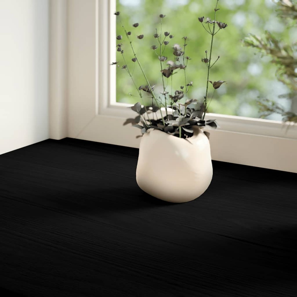 vidaXL Περβάζια παραθύρων 2 τεμ. Καφέ-Μαύρο 90x30x2 εκ. Μασίφ Ξύλο Δρυός