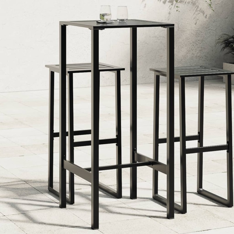 vidaXL Τραπέζι Μπαρ Μαύρο 50x50x110 εκ. από Ατσάλι με Ηλ. Βαφή Πούδρας
