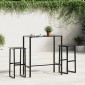vidaXL Τραπέζι Μπαρ Μαύρο 100x50x110εκ. από Ατσάλι με Ηλ. Βαφή Πούδρας