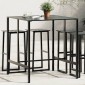 vidaXL Τραπέζι Μπαρ Μαύρο 100x100x110 εκ. Ατσάλι με Ηλ. Βαφή Πούδρας