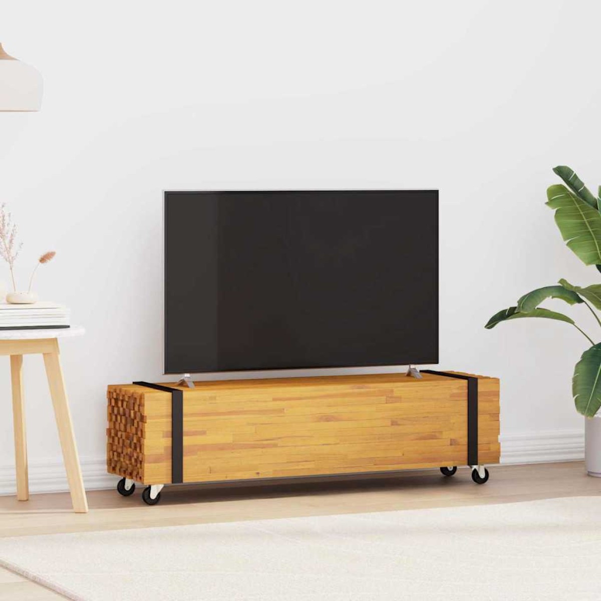 vidaXL Βάση TV Καφέ 110 x 30 x 30 εκ Στερεό Ξύλο Τίκ
