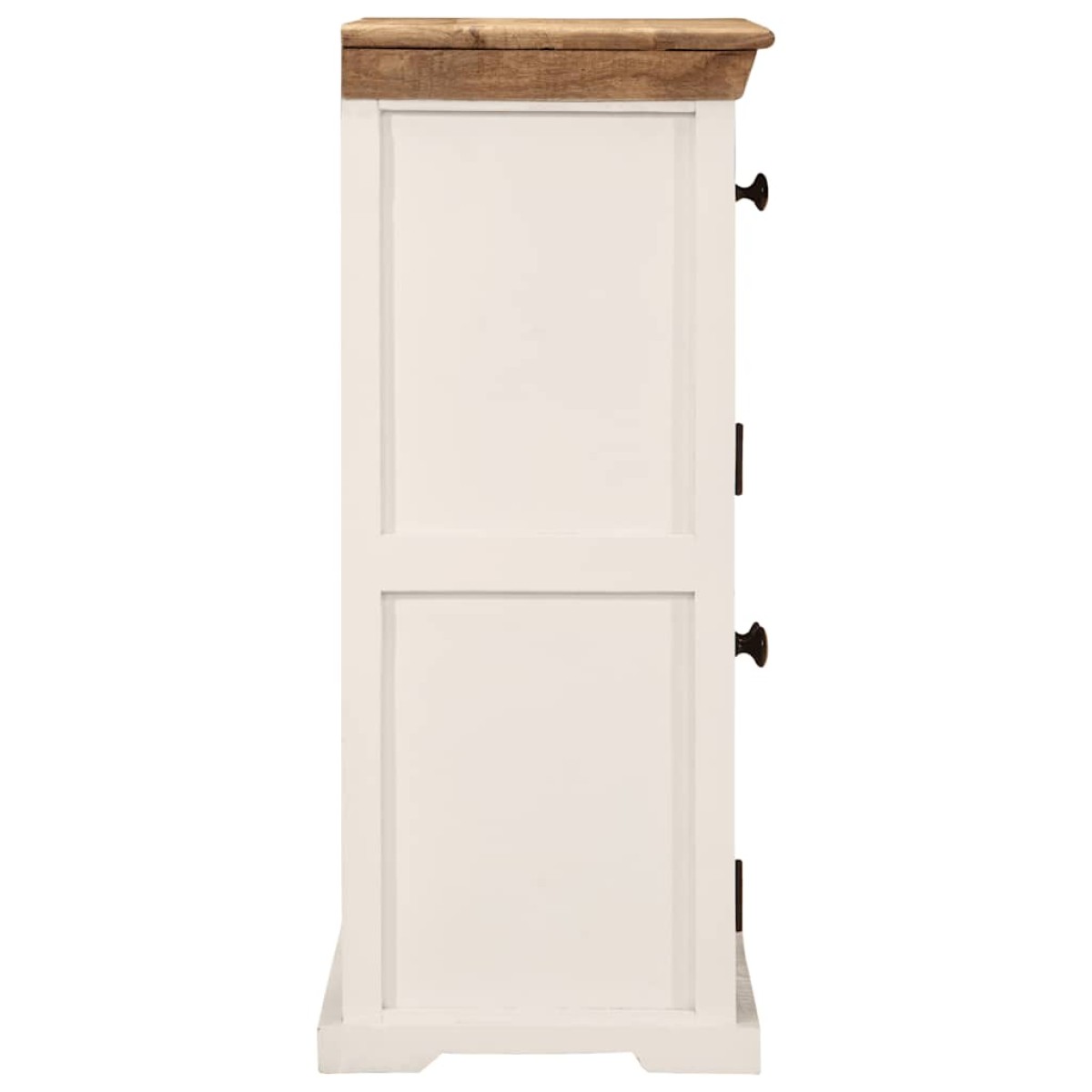 vidaXL Ντουλάπι Λευκό και Καφέ 55x30x73 εκ. Μασίφ Ακατεργ. Ξύλο Μάνγκο