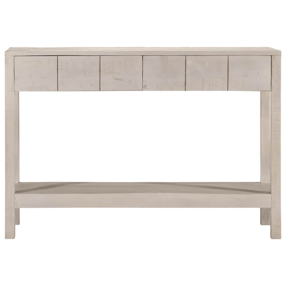 vidaXL Τραπέζι Κονσόλα Λευκό 110x35x75 εκ. Μασίφ Ξύλο Μάνγκο