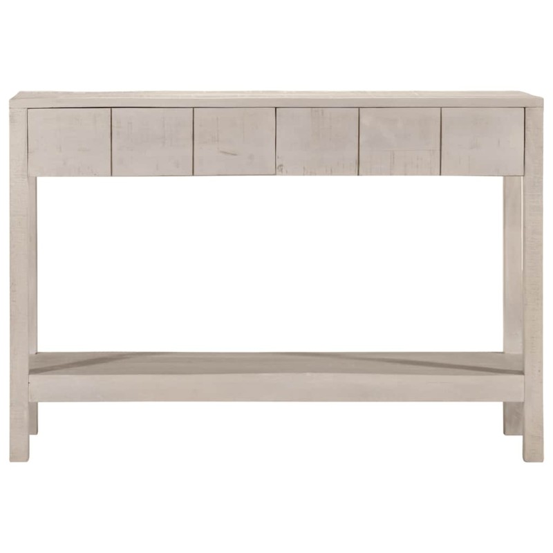 vidaXL Τραπέζι Κονσόλα Λευκό 110x35x75 εκ. Μασίφ Ξύλο Μάνγκο