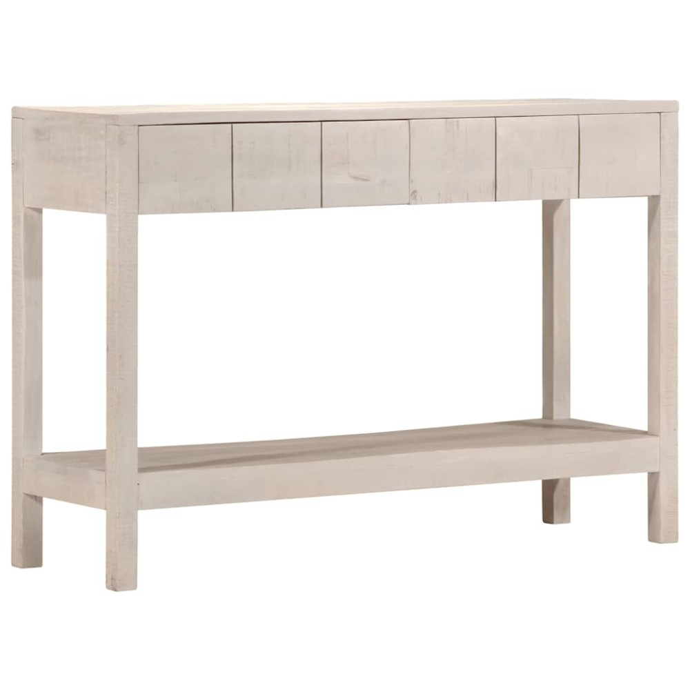 vidaXL Τραπέζι Κονσόλα Λευκό 110x35x75 εκ. Μασίφ Ξύλο Μάνγκο