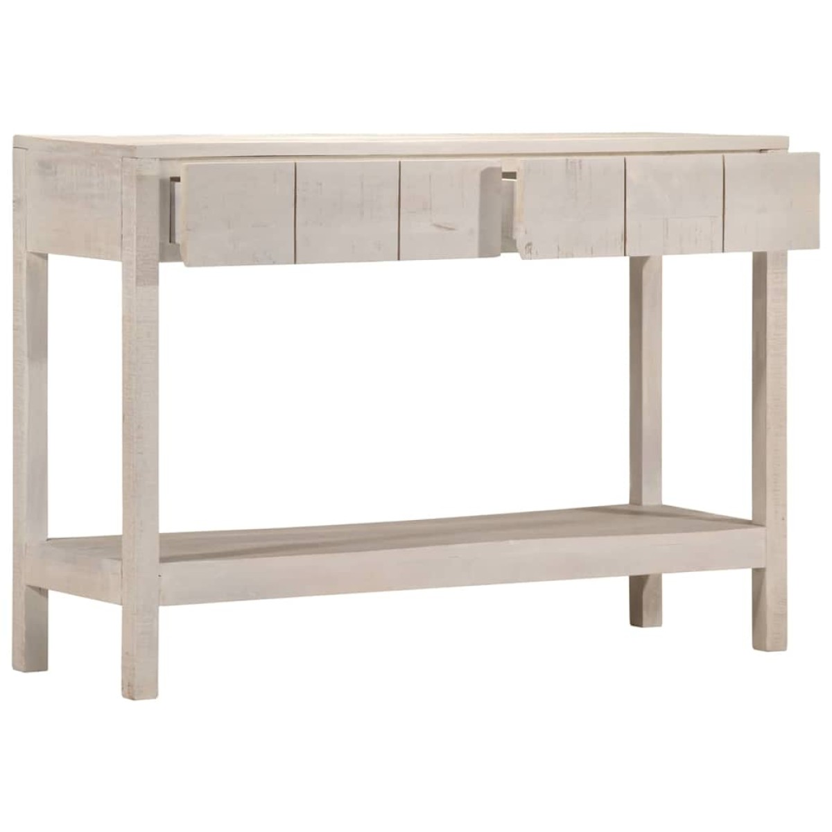 vidaXL Τραπέζι Κονσόλα Λευκό 110x35x75 εκ. Μασίφ Ξύλο Μάνγκο