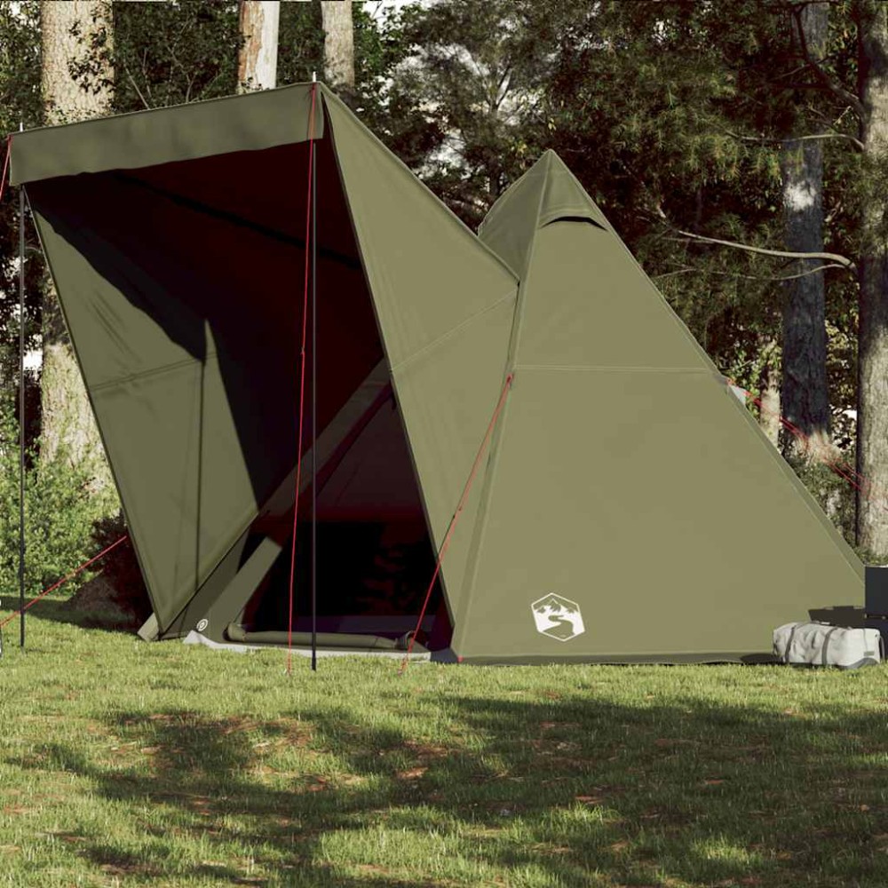 vidaXL Σκηνή Οικογενειακή Tipi 6 Ατόμων Αδιάβροχη Πράσινη Λαδί