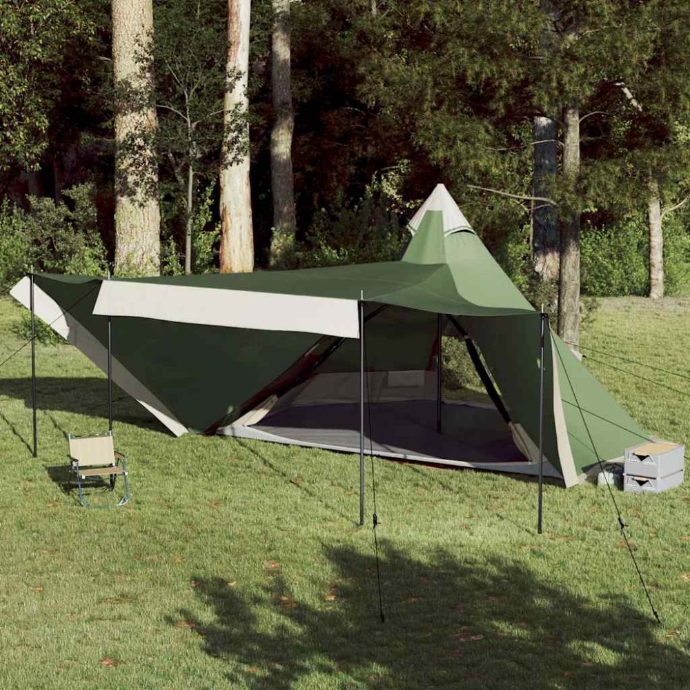 vidaXL Σκηνή Οικογενειακή Tipi 8 Ατόμων Αδιάβροχη Πράσινη