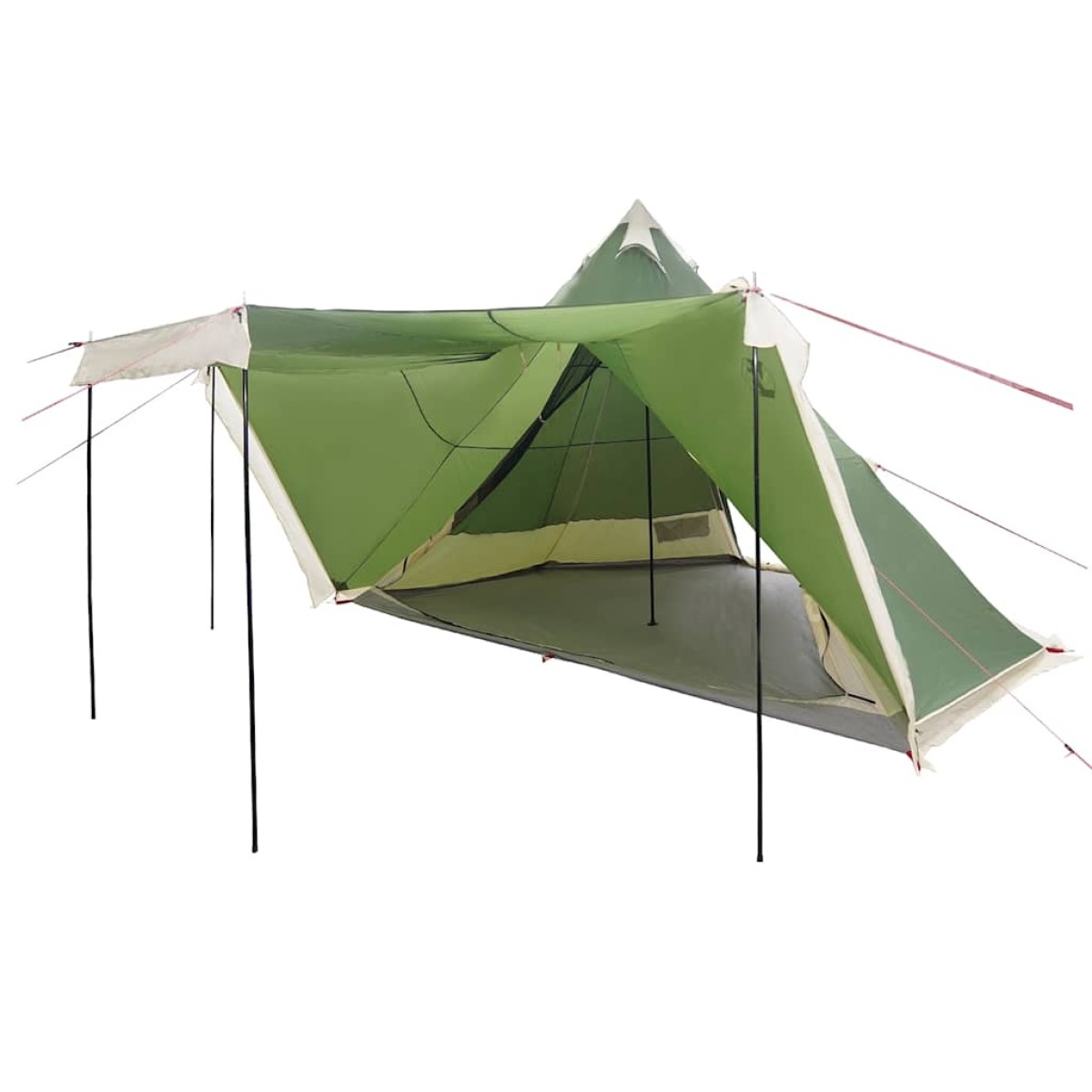vidaXL Σκηνή Οικογενειακή Tipi 8 Ατόμων Αδιάβροχη Πράσινη
