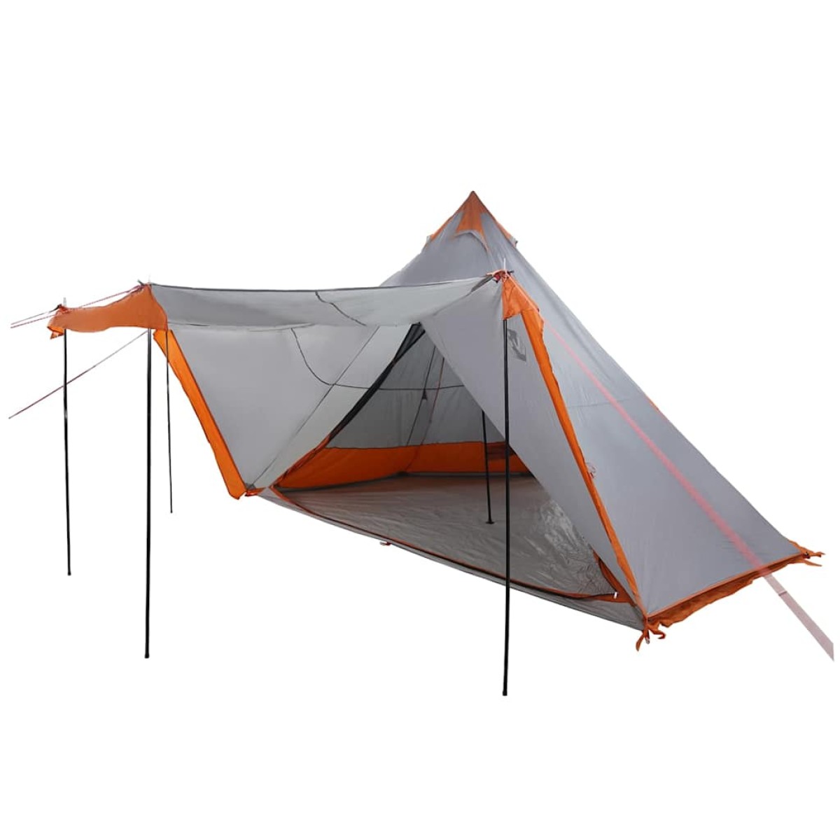 vidaXL Σκηνή Οικογενειακή Tipi 8 Ατόμων Αδιάβροχη Γκρι/Πορτοκαλί