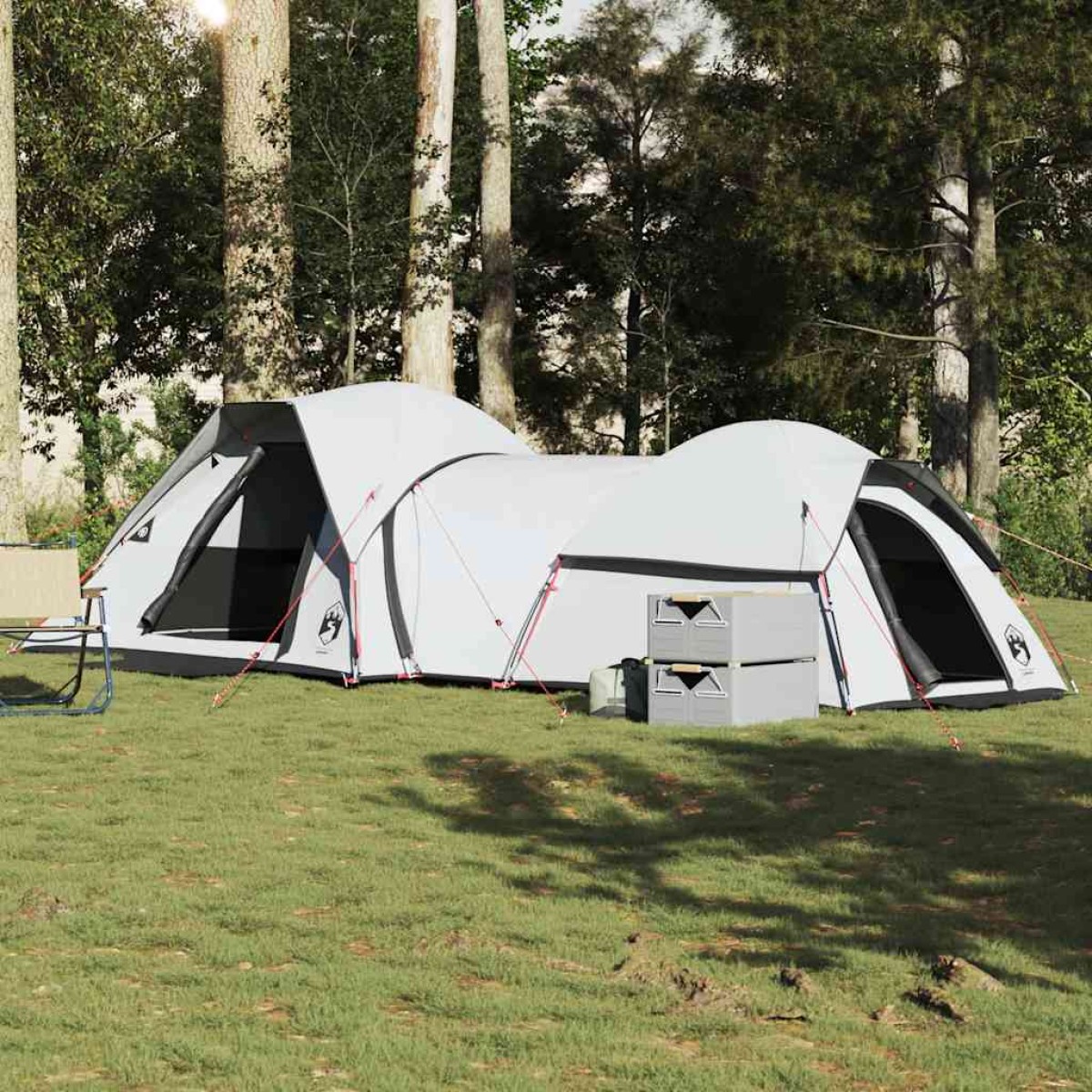 vidaXL Σκηνή Κάμπινγκ 5 Ατόμων Διάβροχη Λευκή Ύφασμα Συσκότισης