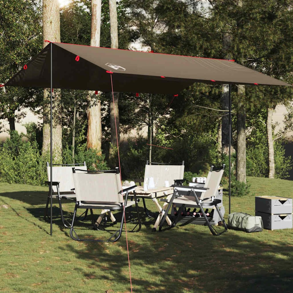 vidaXL Μουσαμάς Κάμπινγκ Αδιάβροχος Καφέ 366x306 εκ.
