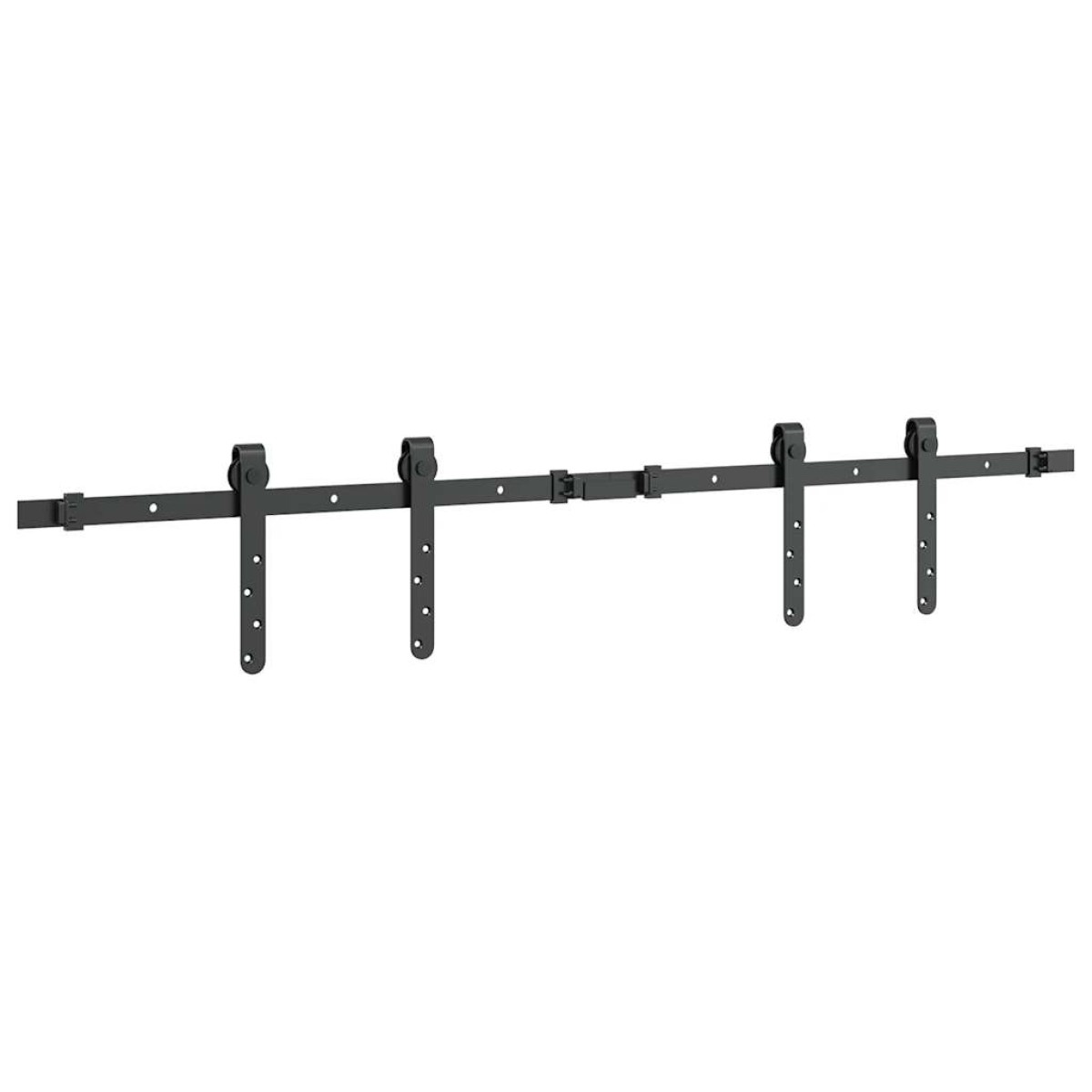 vidaXL Κιτ συρόμενης πόρτας γραφείου 122 cm από ανθρακούχο χάλυβα