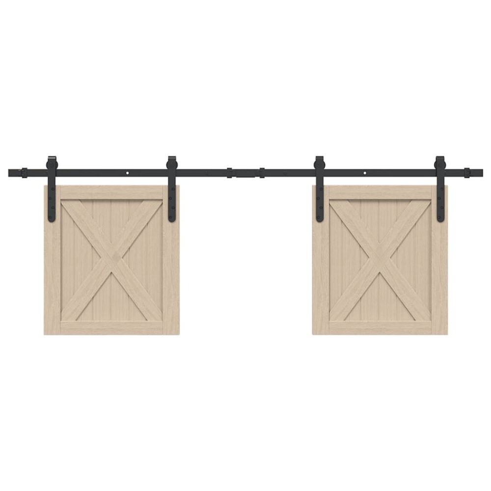 vidaXL Κιτ συρόμενης ντουλάπας 152 cm Ανθρακούχο ατσάλι