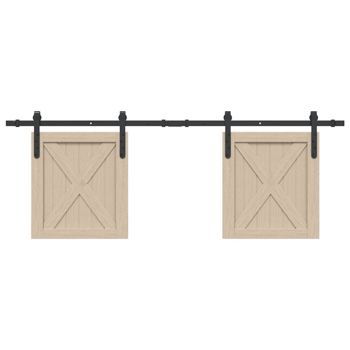 vidaXL Κιτ συρόμενης ντουλάπας 152 cm Ανθρακούχο ατσάλι