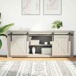 vidaXL Κιτ συρόμενης ντουλάπας 152 cm Ανθρακούχο ατσάλι