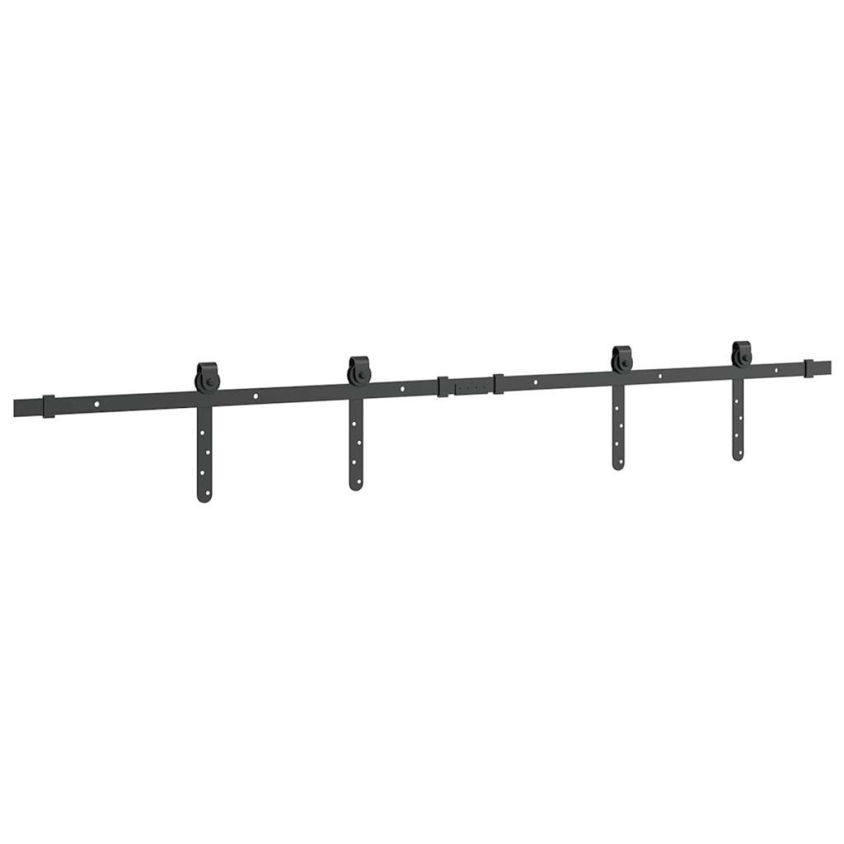 vidaXL Κιτ συρόμενης ντουλάπας 152 cm Ανθρακούχο ατσάλι