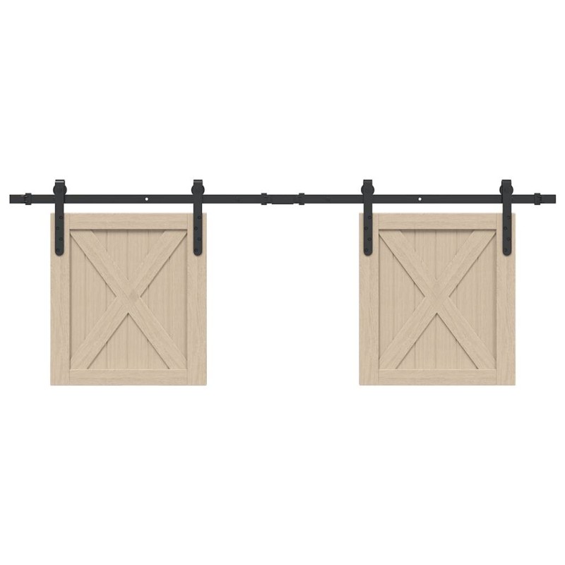 vidaXL Κιτ συρόμενης ντουλάπας 152 cm Ανθρακούχο ατσάλι