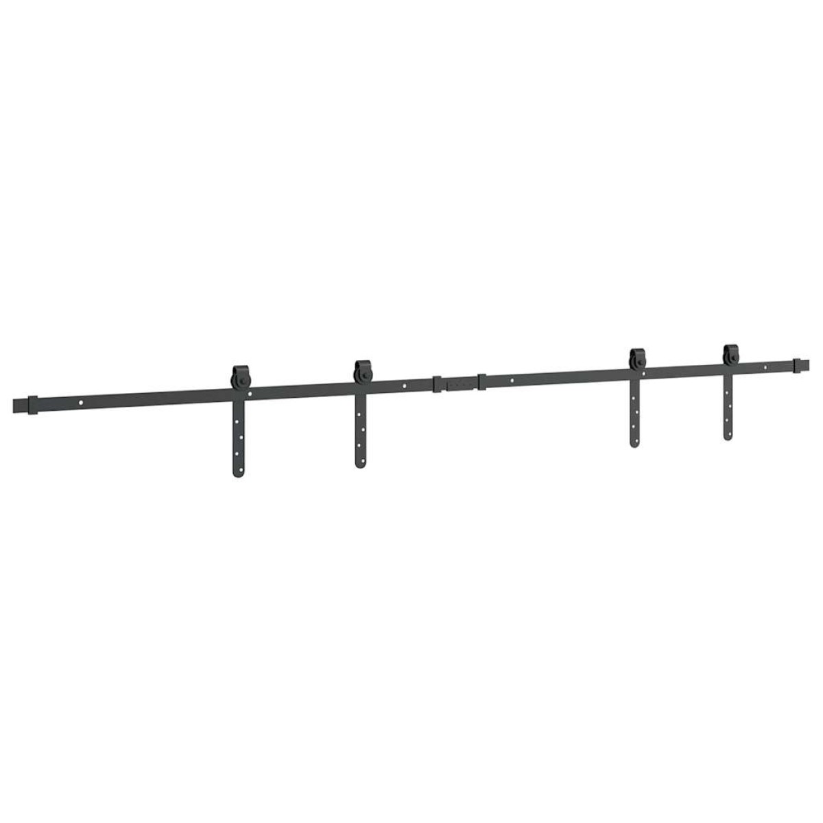 vidaXL Κιτ συρόμενης πόρτας γραφείου 183 cm από ανθρακούχο χάλυβα