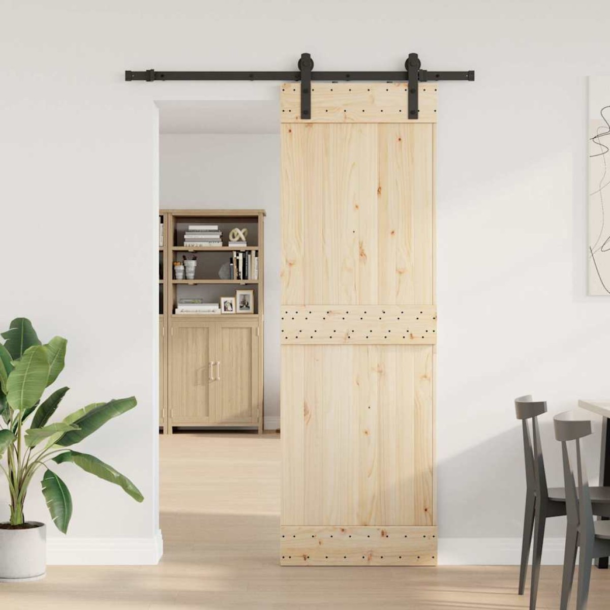 vidaXL Κιτ υλικού συρόμενης πόρτας 152 cm χάλυβα μαύρο