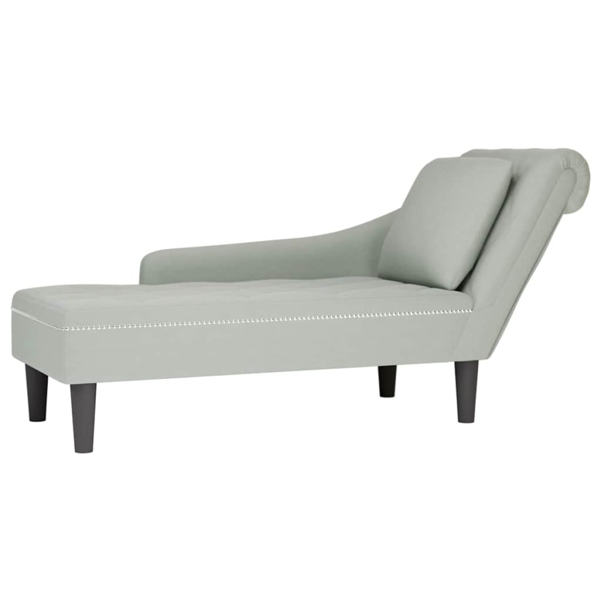 vidaXL Ανάκλιντρο Ανοιχτό Γκρι Υφασμάτινο με Μαξιλάρι και Βελούδινο