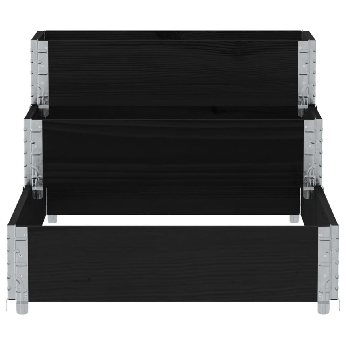 vidaXL Ζαρντινιέρα Υπερ. 3 Επιπέδων Μαύρη 120x80 εκ. Μασίφ Ξύλο Πεύκου
