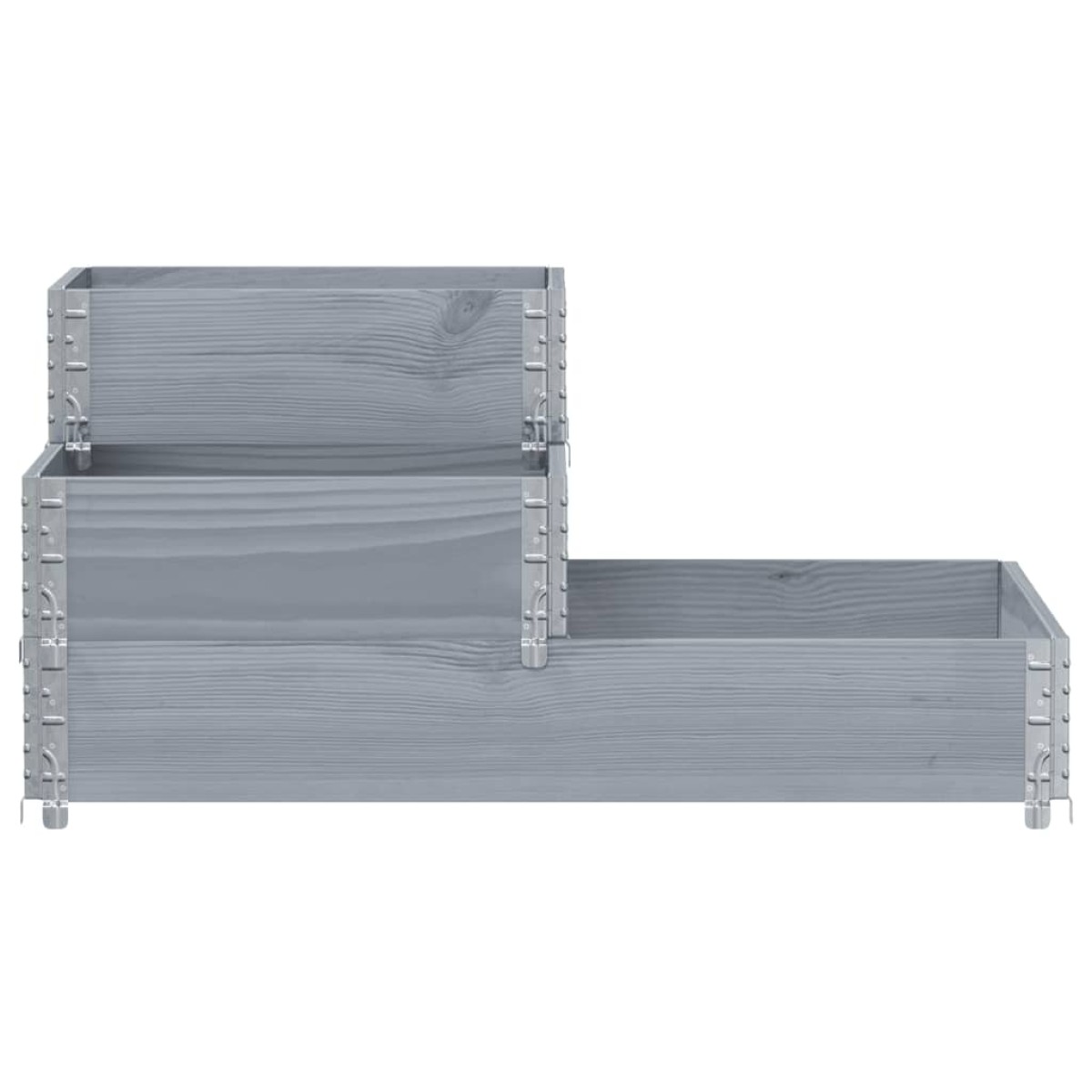 vidaXL Ζαρντινιέρα Υπερ. 3 Επιπέδων Γκρι 120x80 εκ. Μασίφ Ξύλο Πεύκου