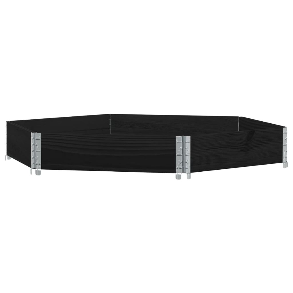 vidaXL Ζαρντινιέρα Εξάγωνη Μαύρη 160x160 εκ. από Μασίφ Ξύλο Πεύκου