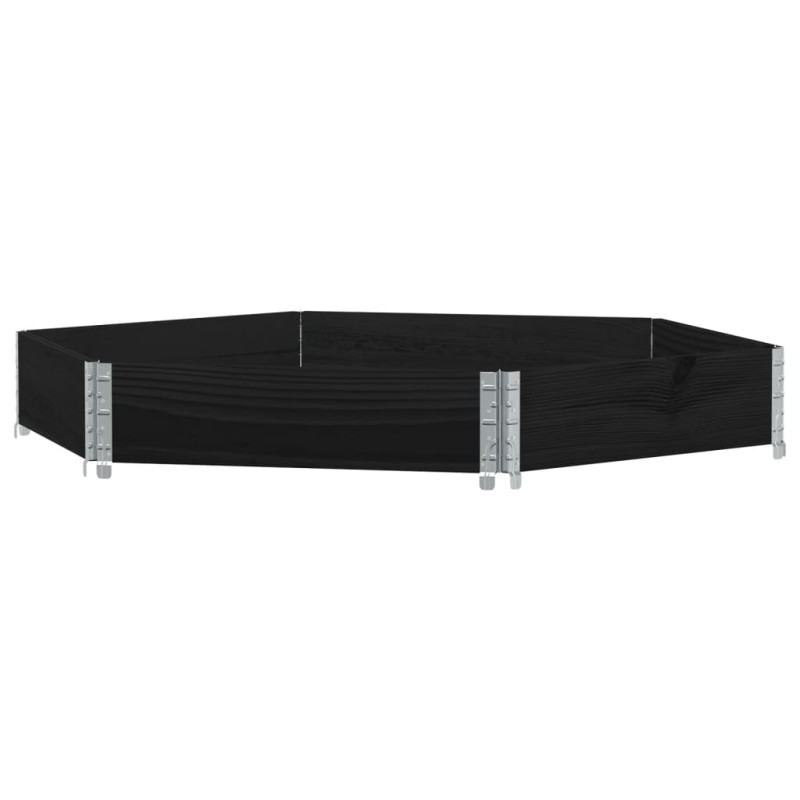 vidaXL Ζαρντινιέρα Εξάγωνη Μαύρη 160x160 εκ. από Μασίφ Ξύλο Πεύκου