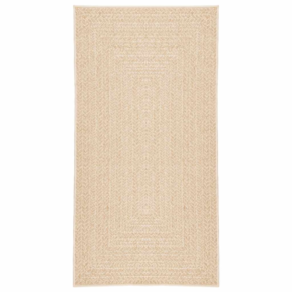 vidaXL Χαλί ZIZUR Μπεζ Όψη Γιούτας Εσωτ. & Εξωτ. Χώρου 60 x 110 εκ.