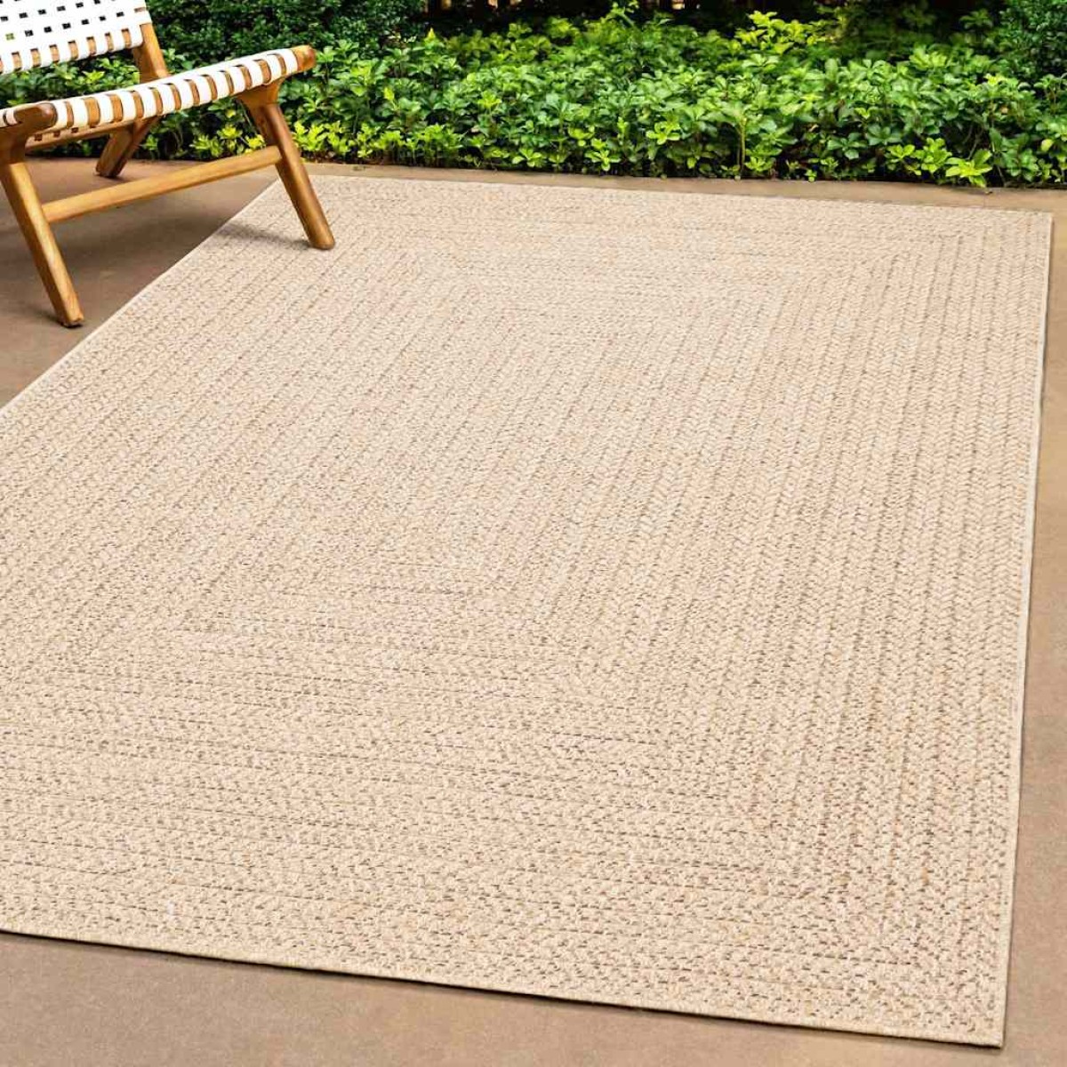 vidaXL Χαλί ZIZUR Μπεζ Όψη Γιούτας Εσωτ. & Εξωτ. Χώρου 60 x 110 εκ.